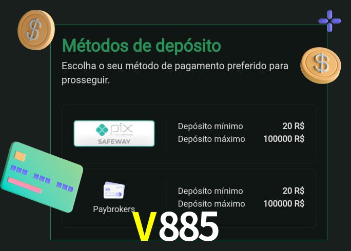 O cassino V885 oferece uma grande variedade de métodos de pagamento